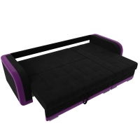 Угловой диван Марсель (микровельвет чёрный фиолетовый) - Изображение 4